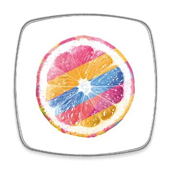 citron - Magnet carré - blanc - Devant