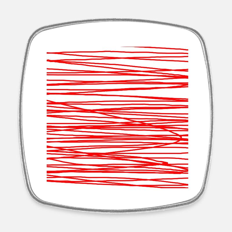 Stripe Red Art Pattern - Square fridge magnet - white