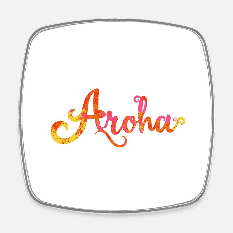Aroha Liebe in Maori Sprache - Geschenkidee - Viereckiger Kühlschrankmagnet - Weiß