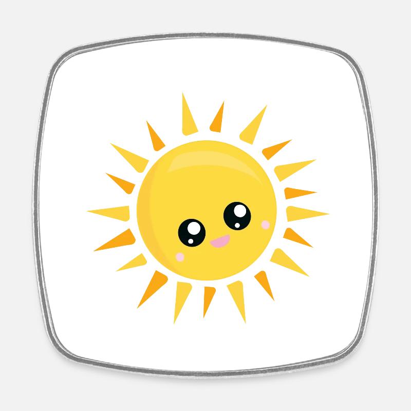 Sonne - Viereckiger Kühlschrankmagnet - Weiß