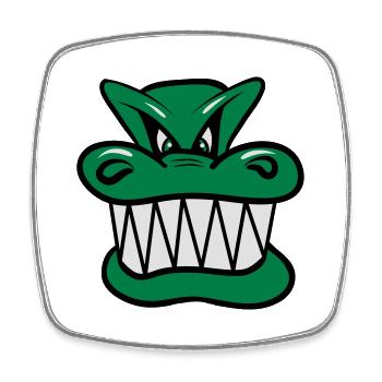 Drache böse witzig Cool Comic - Viereckiger Kühlschrankmagnet - Weiß - Vorne