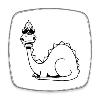 Drache Fabeltier Sonnenbrille design Cool Comic - Viereckiger Kühlschrankmagnet - Weiß - Vorne