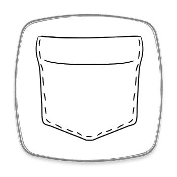tasche brusttasche hemdtasche beutel sack mitnehme - Viereckiger Kühlschrankmagnet - Weiß - Vorne
