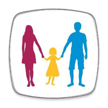 familie mutter mama mom muttertag vater papa und t - Viereckiger Kühlschrankmagnet - Weiß - Vorne