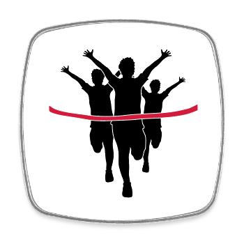 red band sport 3 laeufer run fast marathon - Square fridge magnet - white - Front