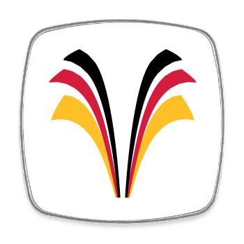 Bande des lignes du pavillon de l'Allemagne - Magnet carré - blanc - Devant