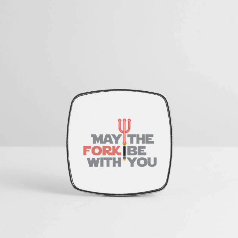 Developer May the Fork Be With You Gift Idea Square fridge magnet