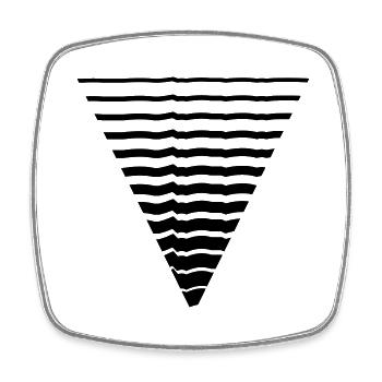 Lignes de nombreux motif de forme triangle strokes - Magnet carré - blanc - Devant