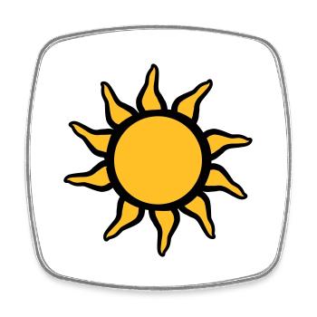 Schöne Strahlende Sonne - Viereckiger Kühlschrankmagnet - Weiß - Vorne