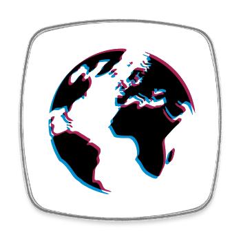 3d earth planet world continents map laender sea - Square fridge magnet - white - Front