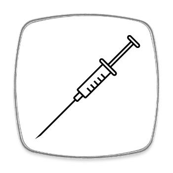 Syringe / Spritze / Seringue / Jeringa / Siringa - Square fridge magnet - white - Front