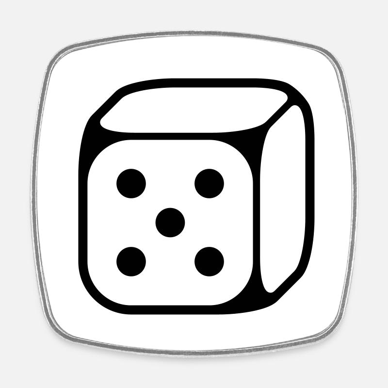 5 cubes (cinq / 1C) - Magnet carré - blanc