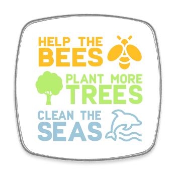 Help the Bees Plant More Trees | Forest trees nature - Square fridge magnet - white - Front