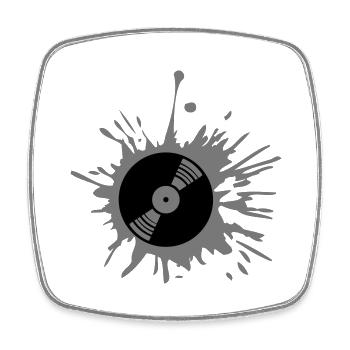 Fête de la musique de vinyle graffiti éclaboussures goutte - Magnet carré - blanc - Devant