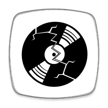 kaputt risse vinyl zerbrochen zerstoert party logo - Viereckiger Kühlschrankmagnet - Weiß - Vorne