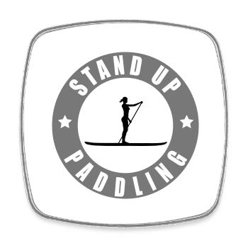 Stand Up Paddling - Viereckiger Kühlschrankmagnet - Weiß - Vorne