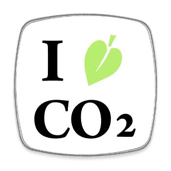 i love co2 - Viereckiger Kühlschrankmagnet - Weiß - Vorne