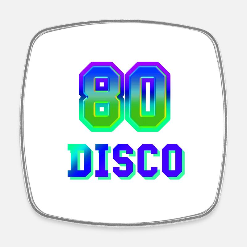 80s disco - Square fridge magnet - white