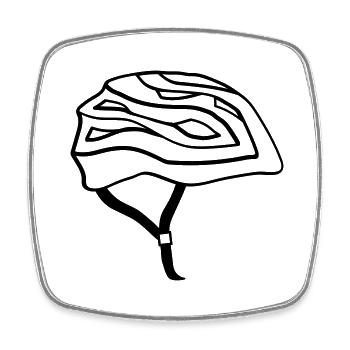 logo fahrradhelm fahrrad helm fahren fahrer fahrra - Viereckiger Kühlschrankmagnet - Weiß - Vorne