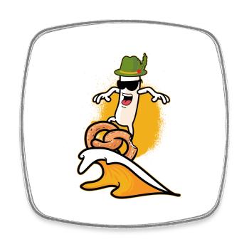 Weisswurst Pretzel Beer Party Dirndl Replacement Fest - Square fridge magnet - white - Front