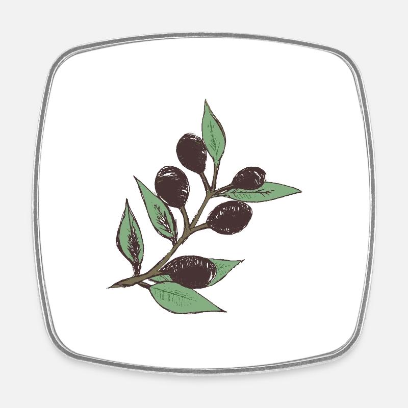 Die Olive - Viereckiger Kühlschrankmagnet - Weiß