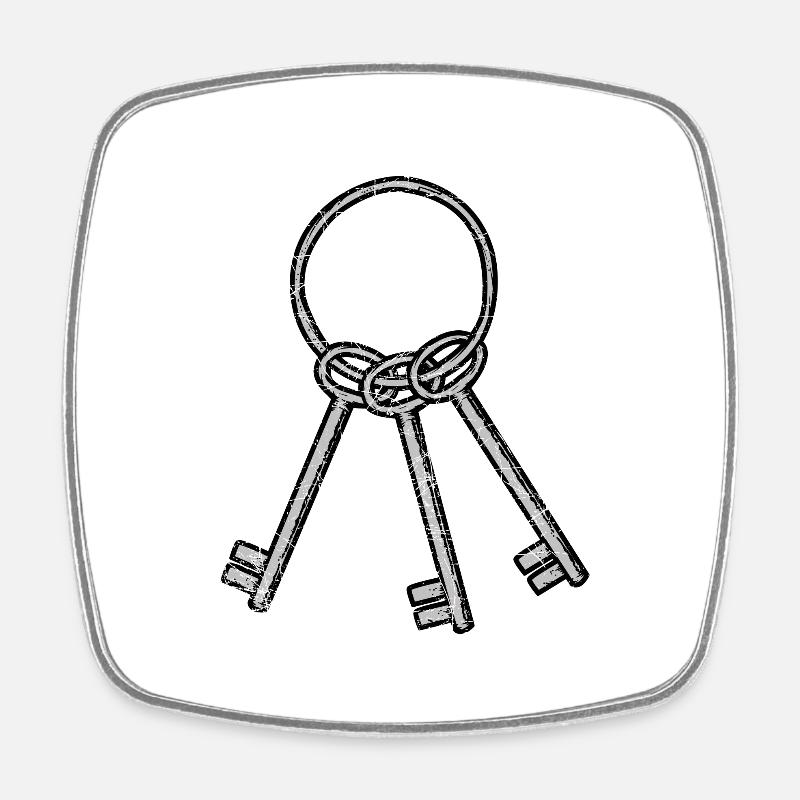 Clé de prison - Magnet carré - blanc