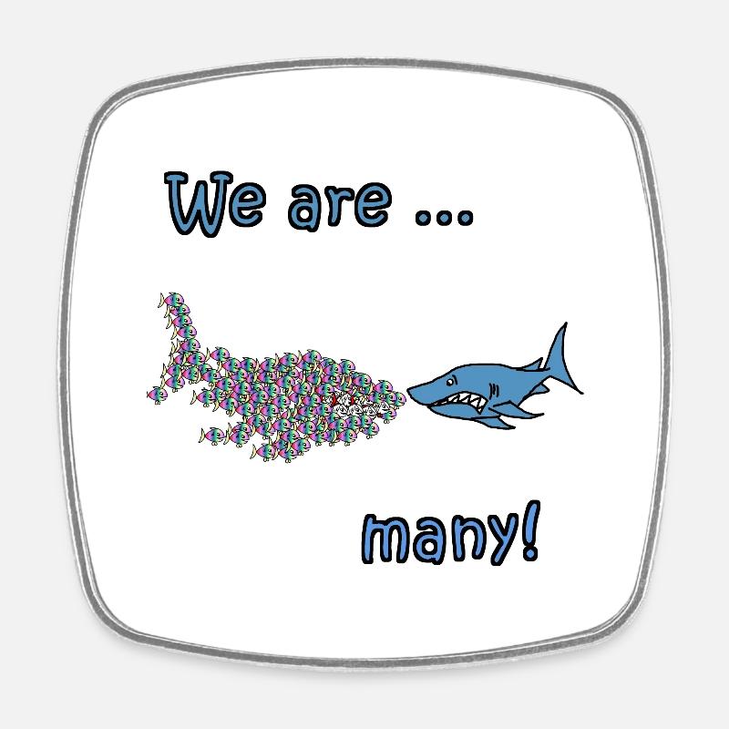 We are many - Square fridge magnet - white