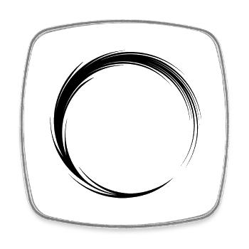 Kreis Symbol Form Schwarz - Viereckiger Kühlschrankmagnet - Weiß - Vorne