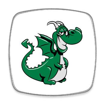 Drachen witzig süss - Viereckiger Kühlschrankmagnet - Weiß - Vorne