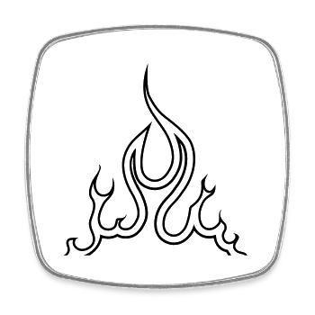 fire - Square fridge magnet - white - Front