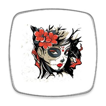 Jour des morts,Girl,Girl shirt cadeau,Catrina - Magnet carré - blanc - Devant