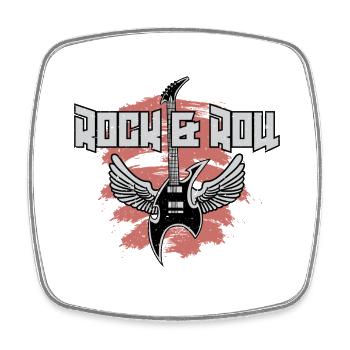 Rock And Roll Gitarre - Viereckiger Kühlschrankmagnet - Weiß - Vorne