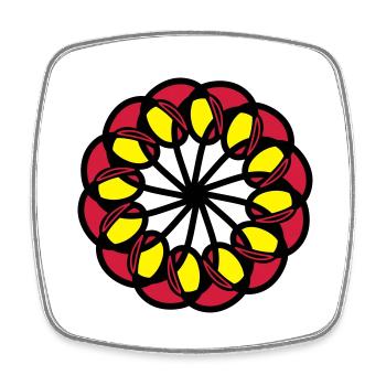 mandala - Viereckiger Kühlschrankmagnet - Weiß - Vorne