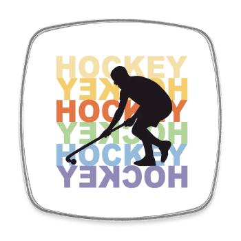 Hockey Hockey Hockey - Viereckiger Kühlschrankmagnet - Weiß - Vorne
