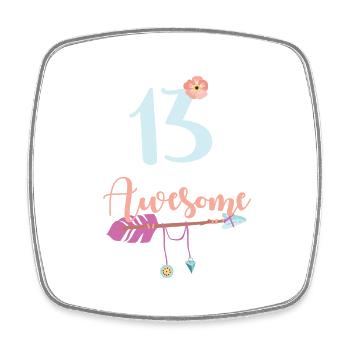 Officially teenager 13 year old gift girl - Square fridge magnet - white - Front