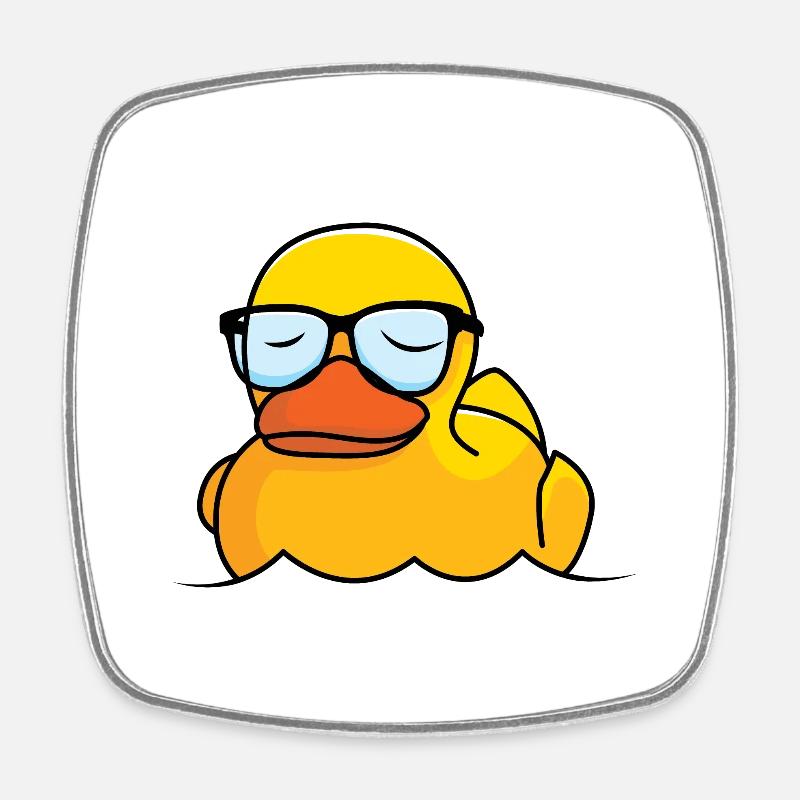 Way duck - Square fridge magnet - white