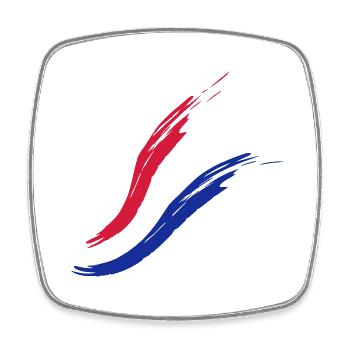 frankreich flagge farbe gemalt tropfen team heimat - Viereckiger Kühlschrankmagnet - Weiß - Vorne