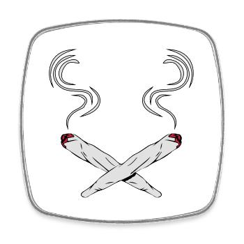 kiffen joints design - Viereckiger Kühlschrankmagnet - Weiß - Vorne