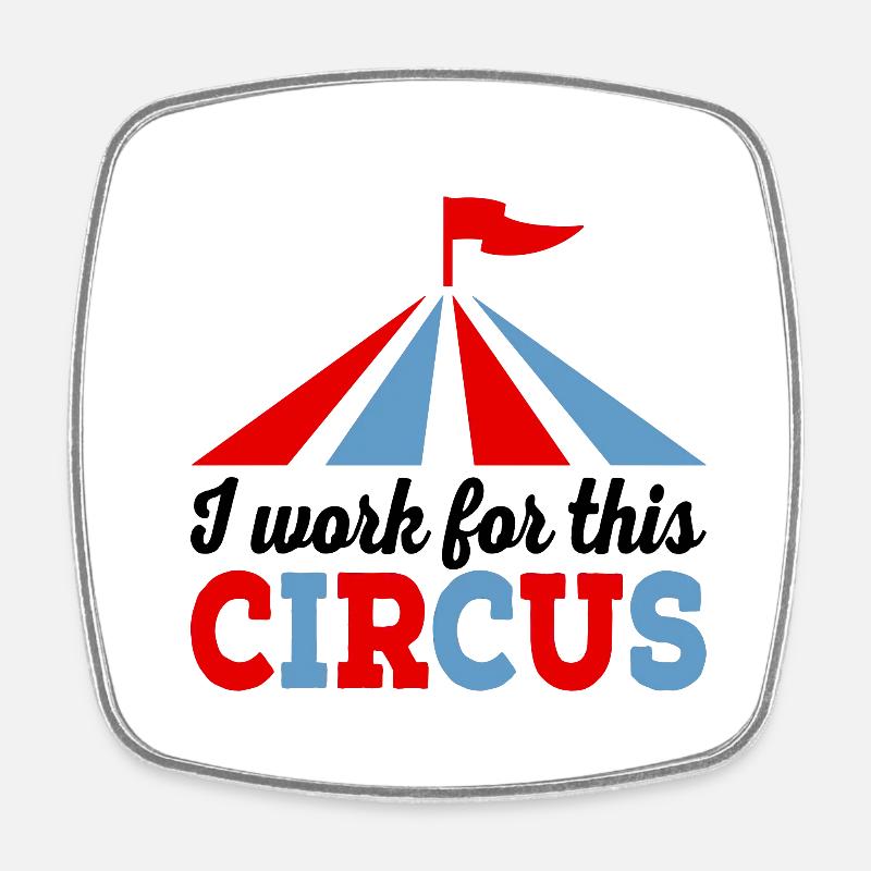 cirque - Magnet carré - blanc