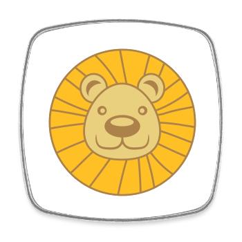 loewe head face mane cat big cat tiger m - Square fridge magnet - white - Front