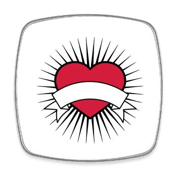 banner text feld schreiben name herz logo liebe ta - Viereckiger Kühlschrankmagnet - Weiß - Vorne