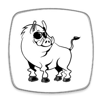wildschwein refroidir des lunettes de soleil drôle - Magnet carré - blanc - Devant