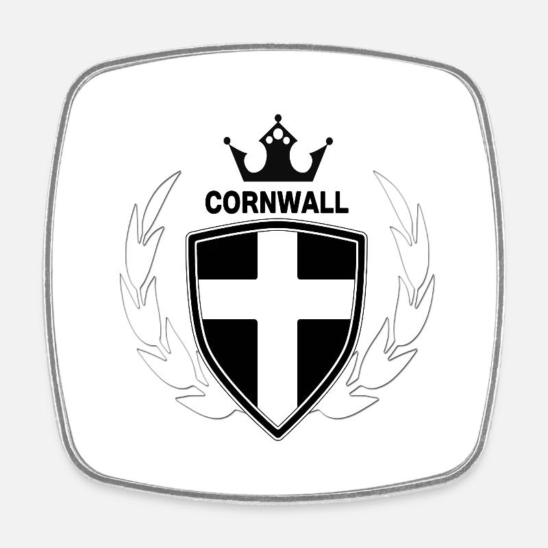 Cornwall - Viereckiger Kühlschrankmagnet - Weiß