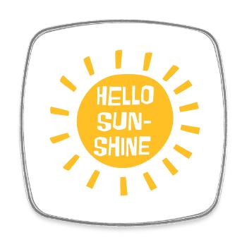 Hello Sunshine - Magnet carré - blanc - Devant
