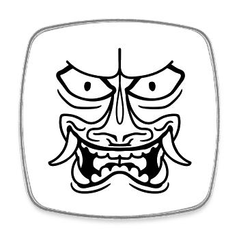 face head evil - Square fridge magnet - white - Front