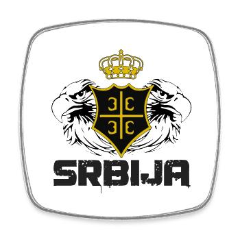 Srbija - Viereckiger Kühlschrankmagnet - Weiß - Vorne