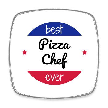 pizza / pizzaiolo / chef / italie / pizzaiola - Magnet carré - blanc - Devant