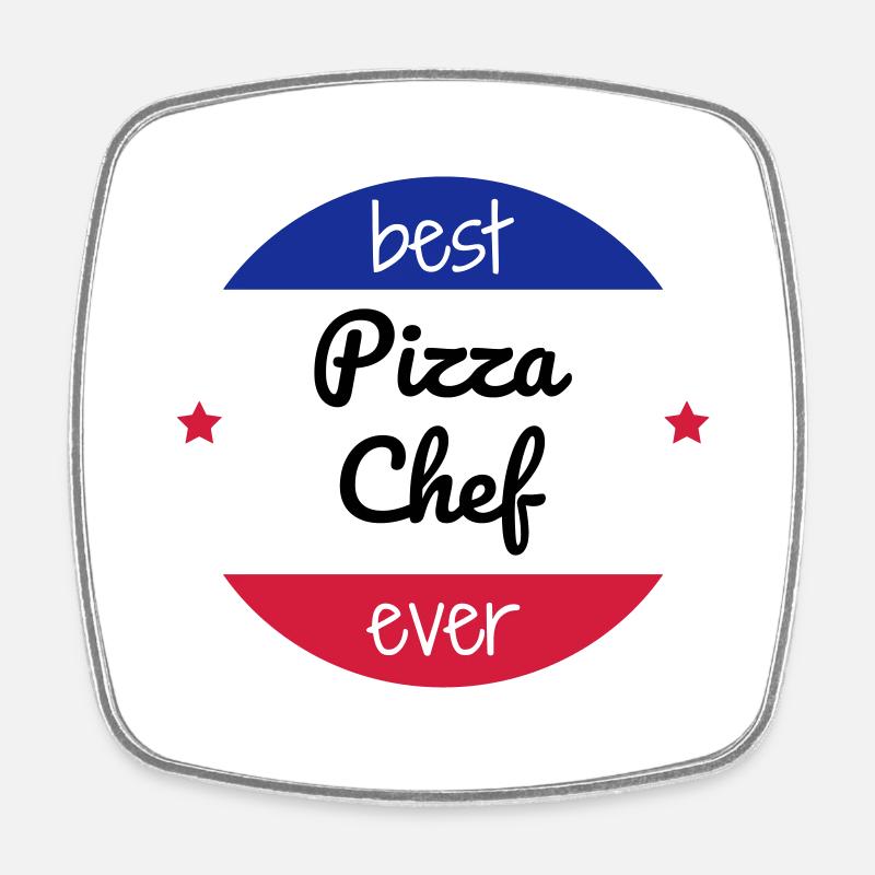 pizza / pizzaiolo / chef / italie / pizzaiola - Magnet carré - blanc