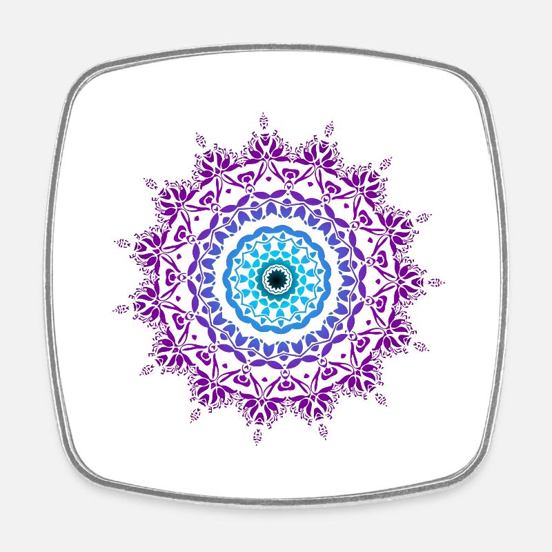 Mandala - Magnet carré - blanc