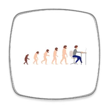 Evolution Entwickler Programmierer Lustiges Gift - Viereckiger Kühlschrankmagnet - Weiß - Vorne